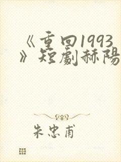 《重回1993》短剧赫阳免费观看