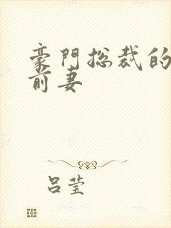 豪门总裁的天价前妻