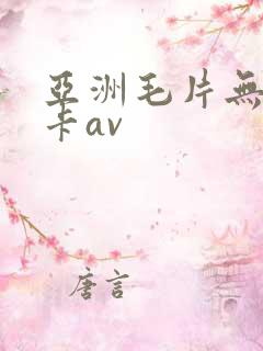 亚洲毛片无毛不卡av