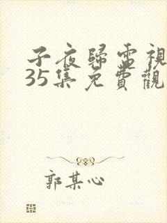 子夜归电视剧第35集免费观看全集高清