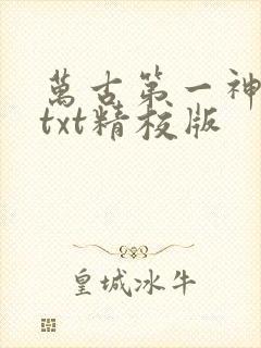 万古第一神小说txt精校版
