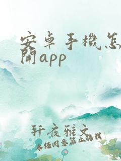 安卓手机怎么双开app