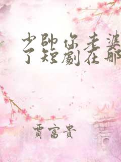 少帅你老婆又跑了短剧在那看