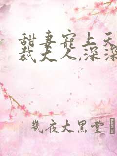 甜妻宠上天:总裁大人,深深爱