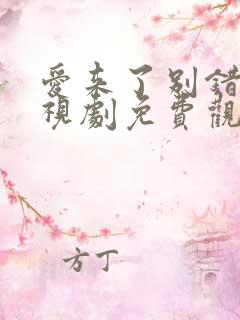 爱来了别错过电视剧免费观看全集