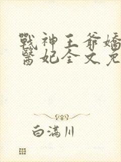 战神王爷娇宠小医妃全文免费阅读
