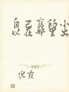 自己写的小说可以在哪里出版