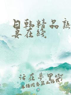 日韩精品熟女人妻在线