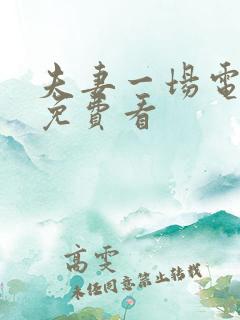 夫妻一场电视剧免费看