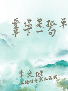 爱你是孤单的心事下一句