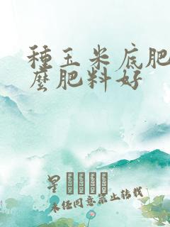 种玉米底肥用什么肥料好