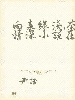 向来缘浅,奈何情深小说在线阅读