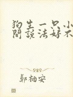 狗生一只小狗民间说法好不好