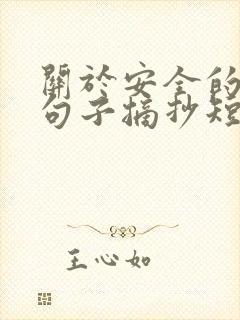 关于安全的经典句子摘抄短句