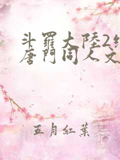 斗罗大陆2绝世唐门同人文