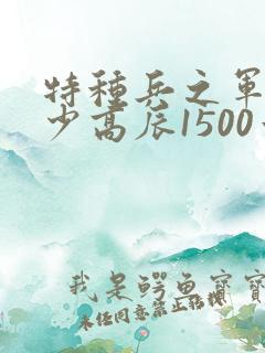 特种兵之军区狂少高辰1500章