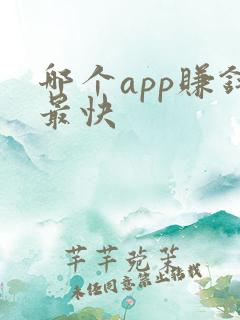 哪个app赚钱最快