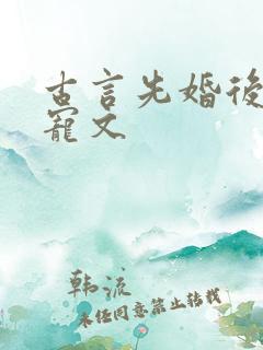 古言先婚后爱甜宠文