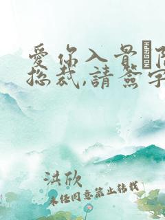 爱你入骨·隐婚总裁,请签字