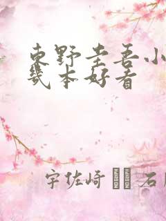 东野圭吾小说哪几本好看