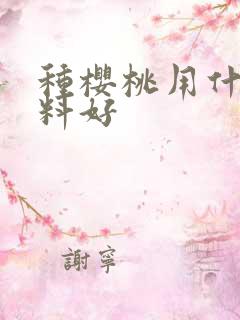 种樱桃用什么肥料好