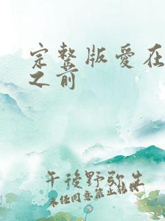 完整版爱在日落之前 完整版爱在日落之前