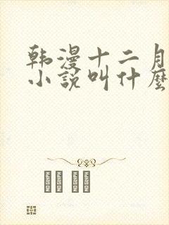 韩漫十二月原著小说叫什么