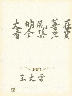 大明风华在线观看全集免费