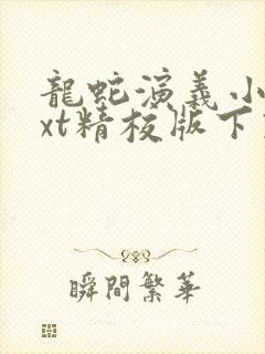 龙蛇演义小说txt精校版下载