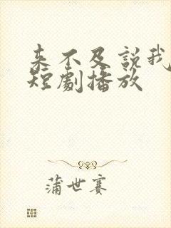 来不及说我爱你短剧播放