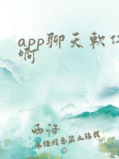 app聊天软件啊