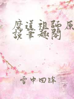 魔道祖师原著小说笔趣阁