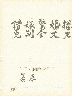 错嫁惊婚总裁请克制全文免费阅读