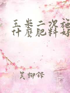 玉米二次施肥用什么肥料好