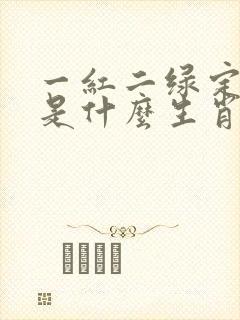 一红二绿定生肖是什么生肖