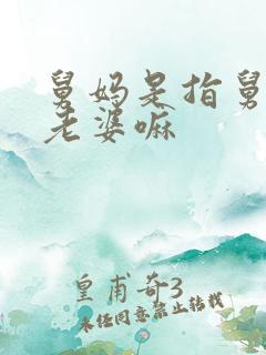 舅妈是指舅舅的老婆嘛