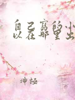 自己写的小说可以在哪里出版