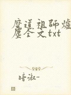 魔道祖师炉香避尘全文txt