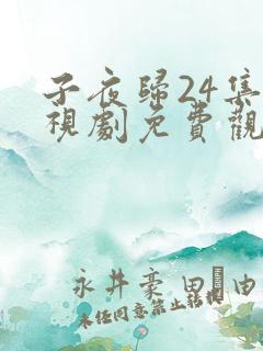 子夜归24集电视剧免费观看全集高清