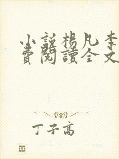 小说杨凡李灿免费阅读全文
