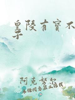 皇陵有宝不予贼子