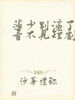 薄少别演了夫人看不见短剧免费