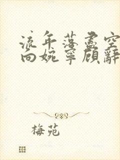 流年落尽空白首向婉宁顾辞