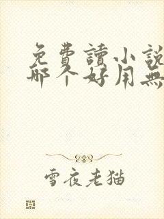 免费读小说软件哪个好用无广告