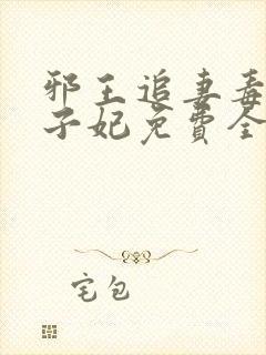 邪王追妻毒医世子妃免费全本阅读
