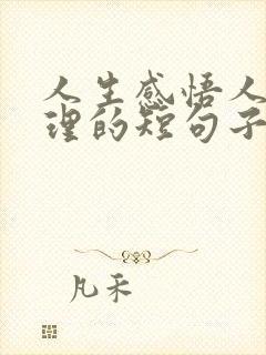 人生感悟人生哲理的短句子