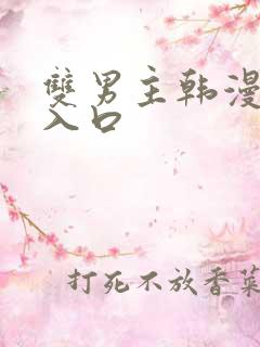 双男主韩漫网站入口