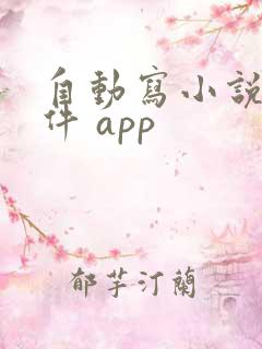 自动写小说的软件 app