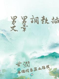 男男调教插屁眼文章