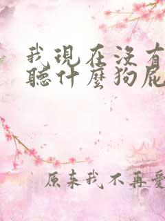 我现在没有心情听什么狗屁爱情故事